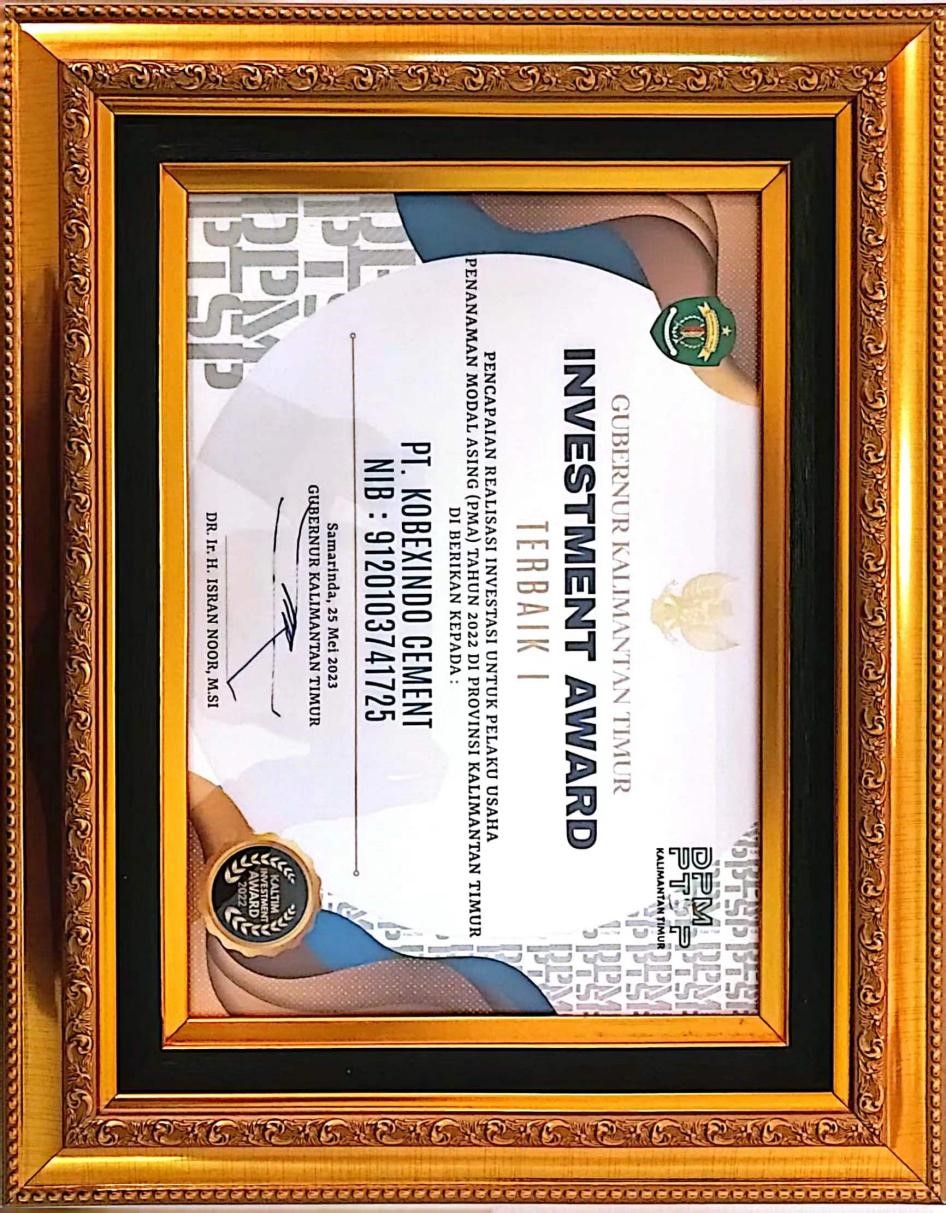 印尼東加紅獅榮獲最佳外國直接投資一等獎