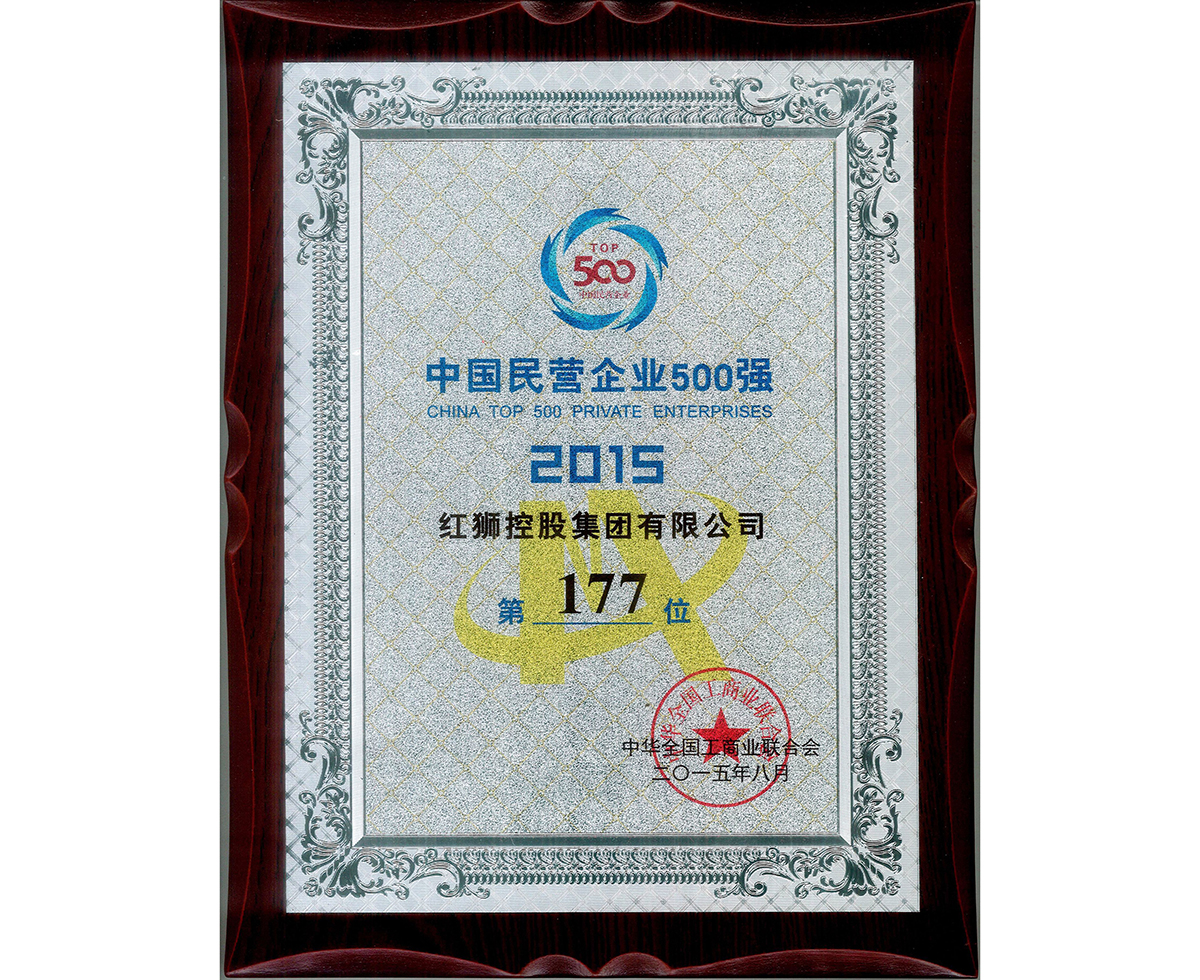 2015中国民营企业500强第177位