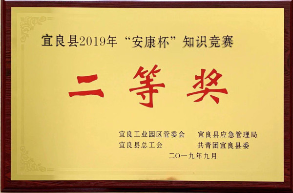 宜良红狮荣获宜良县2019年“安康杯”知识竞赛二等奖